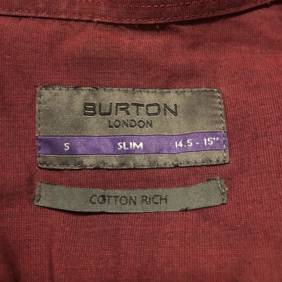 Burton London burgundy button up shirt - Picture 7 of 9